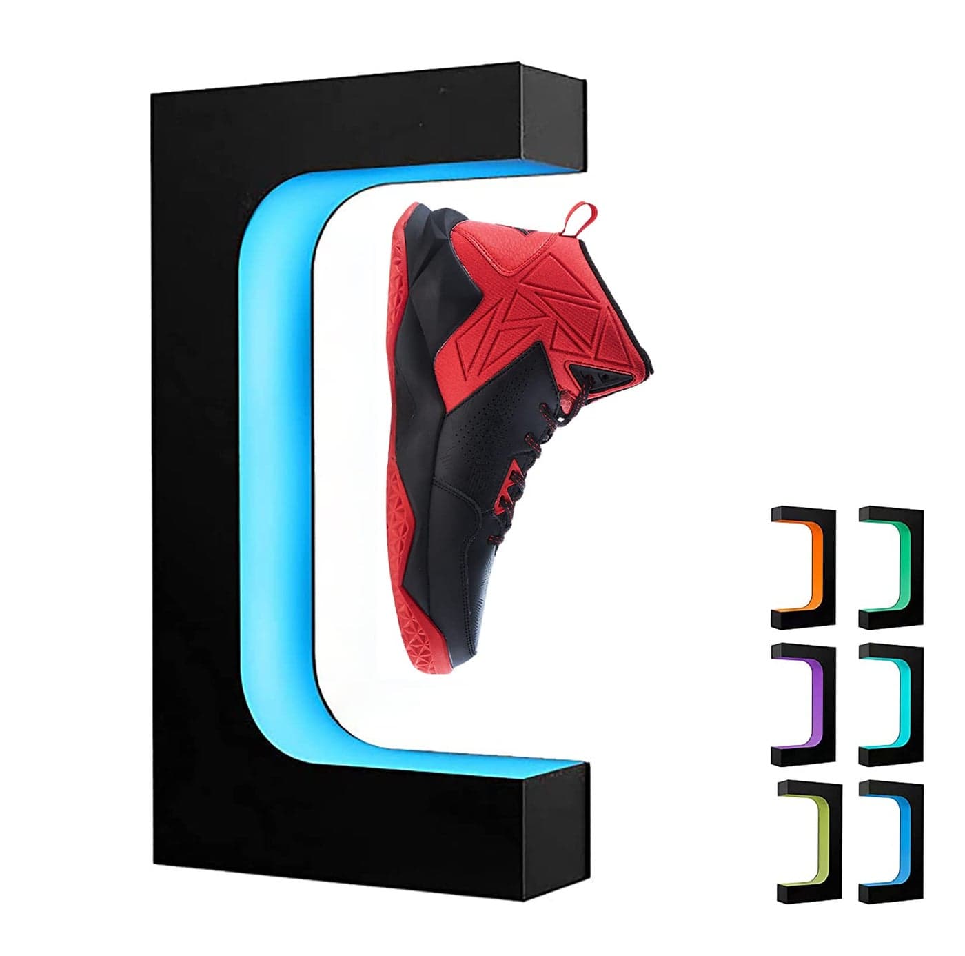 Yegvea Levitating Shoe Display Floating Sneaker StandMagnetic Levitation Sneakers Stand with 16 Colors Remote Control and 360 Rotation