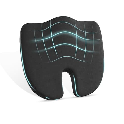 CareFoam Coccyx Seat Cushion Memory Foam for Tailbone Pain Relief | Orthopedic Sciatica & Back Support Pillow for Office Chair, Car Seat, Wheelchair | U Shape Ergonomic Design, Washable Cover