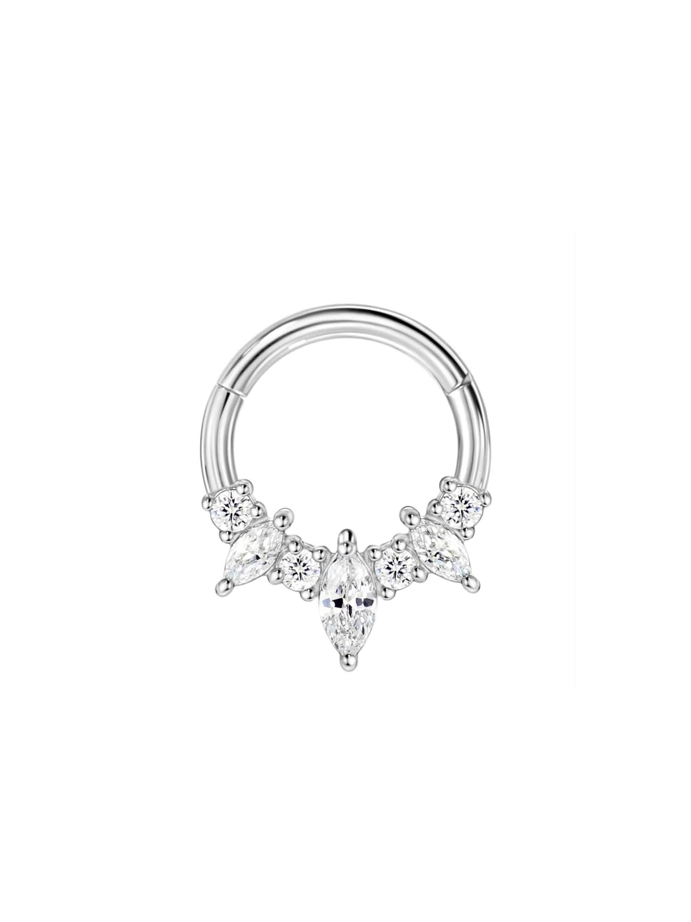 FANSING Septum Jewelry 16g Septum Ring Surgical Steel Piercing Rings 16 Gauge 8mm Daith Hoop Earring with Cubic Zirconia