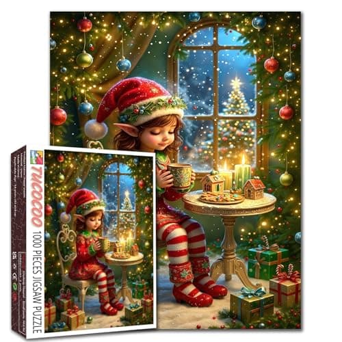 Christmas Elf Jigsaw PuzzleXmas Little Fairy 1000 Pieces Jigsaw Puzzles for Adults27 x 20 Inches Puzzles for FamiliesHD Quality Winter Xmas Holiday Photo Puzzle DecorGame Nights