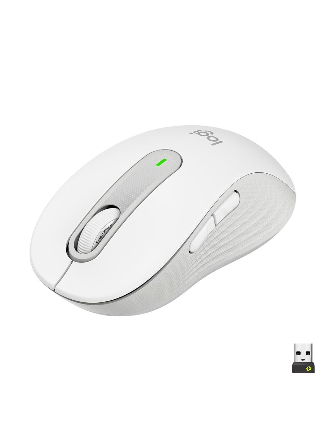 Signature M650 Wireless Mouse, For Small to Medium Sized Hands, Silent Clicks, 5 Buttons, Bluetooth, Multi-Device Compatibility, 400 DPI Nominal Value, 10m Range White
