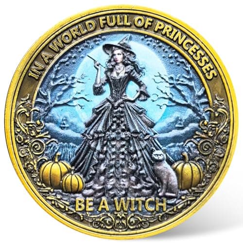 Empowering Witch Challenge Coin 157inch Motivational Metal Coin with Inspiring Quote Witch Design Perfect for Gifting and Personal Reflection