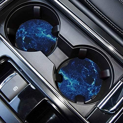 WOCOCN Car CoastersCup Holder Coasters for Car275inch Anti Slip and AbsorbentCute Automotive Interior Accessories for Cup HolderPack of 2 Blue Sky2