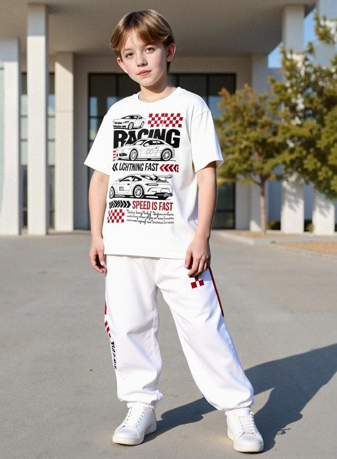 Teens Racing Graphic T-Shirt And Joggers Set — 12-13 YRS