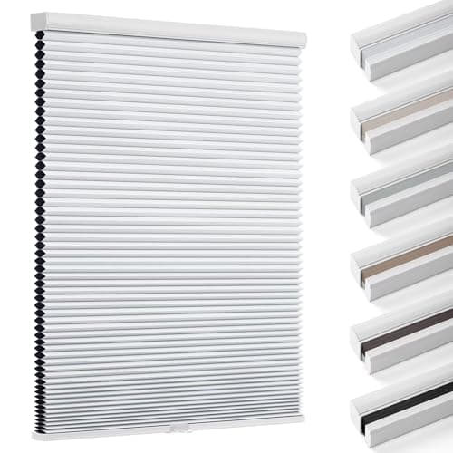 Changshade Blackout Blinds Cordless Cellular Shades Honeycomb Blackout Shades Room Darkening Blinds Pull Down Window Shades Easy to Install Honeycomb Window Blinds for HomeOffice White