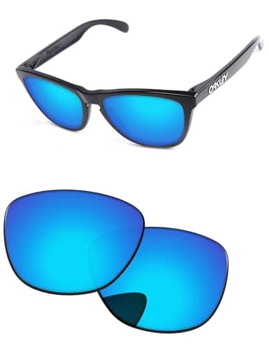 PapaViva Replacement Lenses for Oakley Frogskin OO9013 55mm Sunglass Ice Blue Polarized