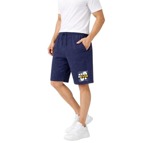 KART BLACK Plus Sizes Men's Cotton Knee Length Shorts | Casual and Night Wear Mens Shorts (2XL, NavyDontgiveup)
