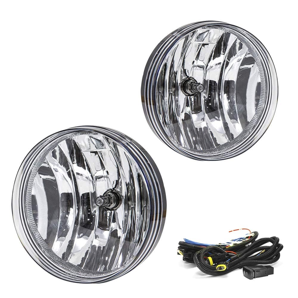 Driving Fog Lights Replacement for 0713 GMC Sierra 1500 0714 Sierra 2500HD 3500HD Not Fit Classic Models With H8 12V 35W Halogen Bulbs Switch and Wiring Kit Clear Lens