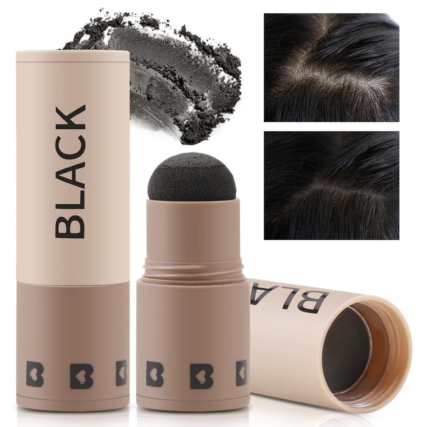 Boobeen Hairline Powder Stick Root Touch Up and Hair Shadow Powder Stick Waterproof Hairline Filler to Cover Gray Hair Thinning Hair