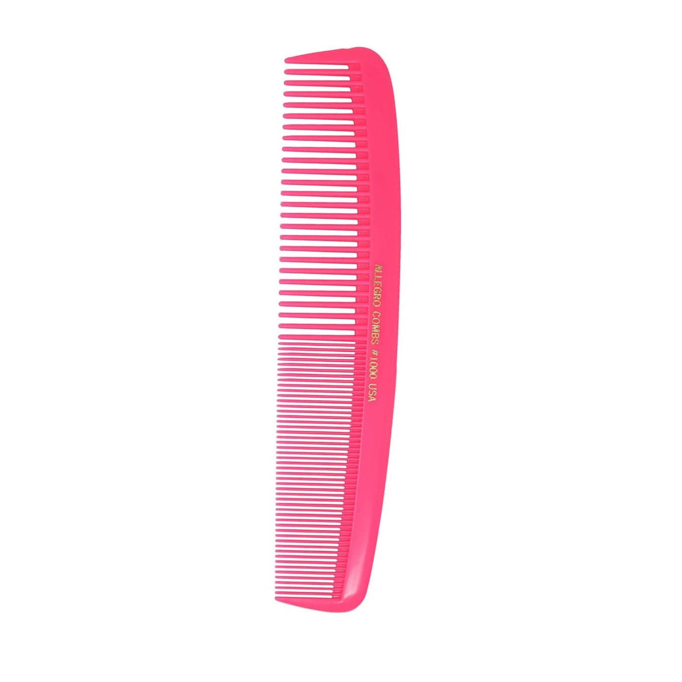 Allegro Combs 1000 Large Hair Cutting Barber Stylist Combs All Purpose Wide Tooth Combs Fine Tooth Made In The USA 1 Unit Neon Pink