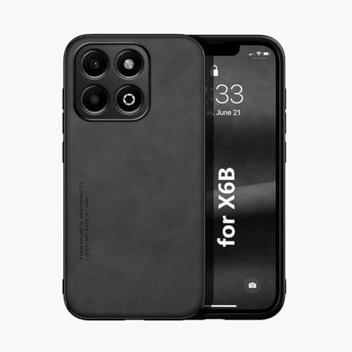 Kepuch Silklike Case for Honor X6B Cover Bumper Builtin Metal Plate for Honor X6B Black