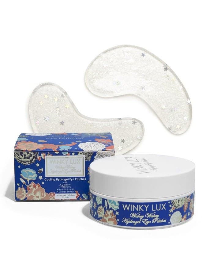 Wakey Wakey Hydrogel Eye Patches, Under Eye Patches, For Puffiness, Dark Circles, and Bags with Caffeine, Vitamin C, and Hyaluronic Acid