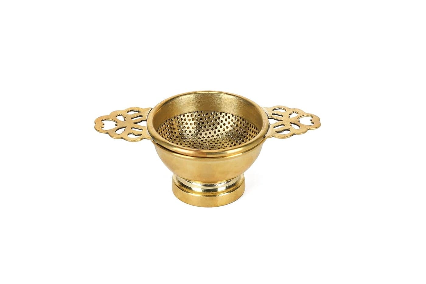 Octavius Empress Brass Tea Strainer for Tea and Coffee Handmade Tea Infuser Tea Strainer with Bottom Holder Reusable Tea Filter Ideal for Loose Leaves