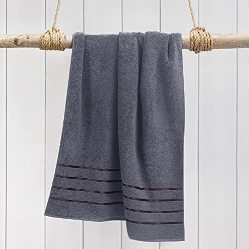 Spread Spain 100% Cotton Towels for Bath, Roman Bath Towel - Soft, Fluffy and Absorbent, 600 GSM, Medium Towels for Bath, 1 Piece Bath Towel for Men/Women, 60 cms x 120 cms - Charcoal Grey