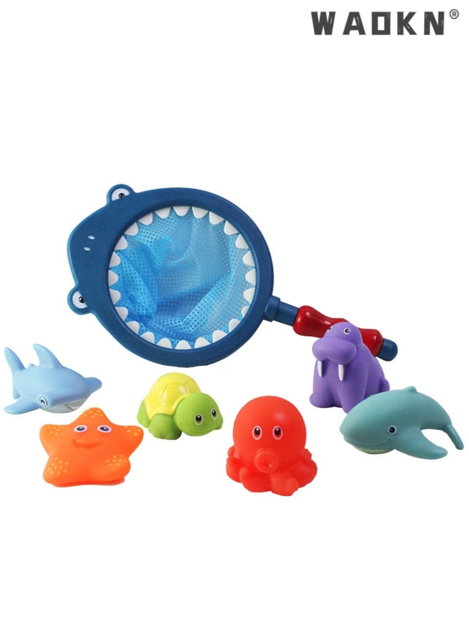 7Pcs Baby Bath Toys, Bathroom Pool Accessory,Fishing Floating Animals Squirts Toys Games Playing Set with Fishing Net, Sounds, Color Changing Toddler Bathtub Toys ,Colorful Children's Water Toys Set, Baby Bath Toys, Enabling Boys & Girls to Enjoy Joyful Moments in the Swimming Pool