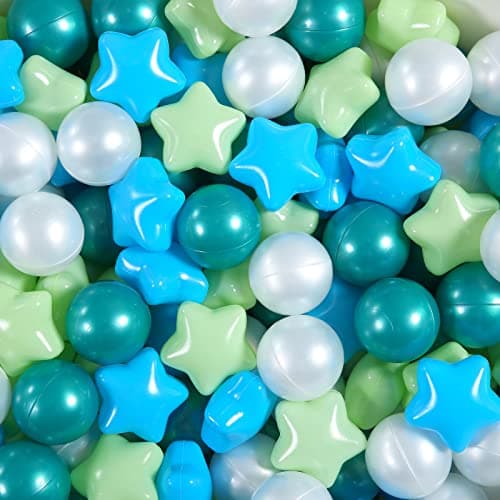 STARBOLO Star Ball Pit Balls for Ball Pit 100pcs Plastic Ball Phthalate Free BPA Free NonToxic Crush Proof Play Balls Play Tent Pool Playhouse Playpen Party Decoration