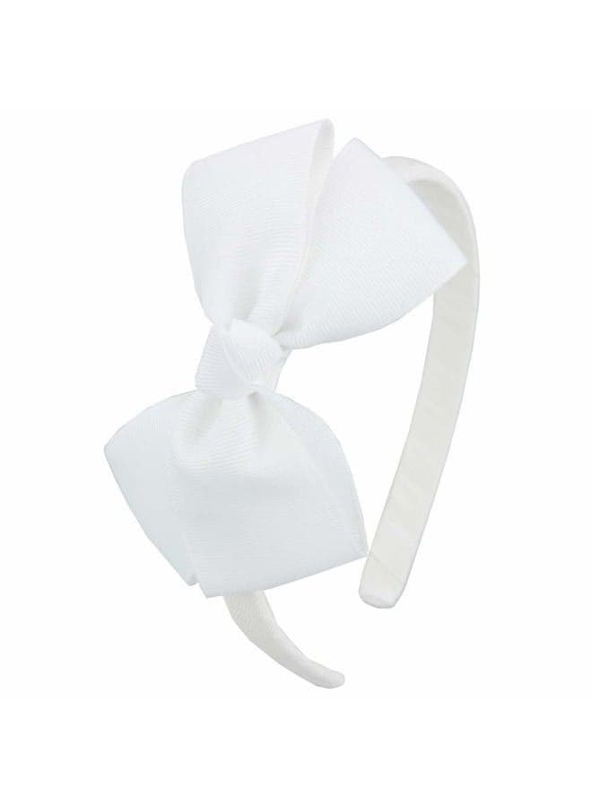 (White) - Fashion Cute White Bow Headband for Girls Toddlers.