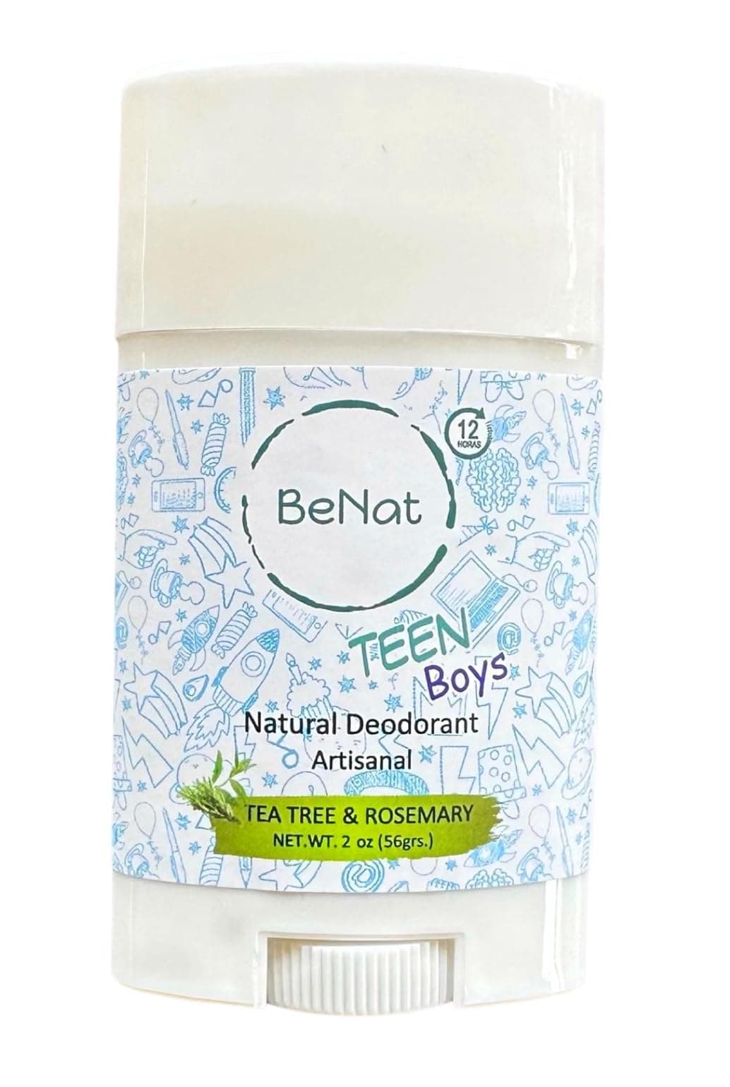 BeNat All Natural Deodorant For Teen Boys 100 Natural AluminumFree Carcinogen Free Kids Deodorant For Boys Clinically Proven To Be Safe For Children and Teenagers