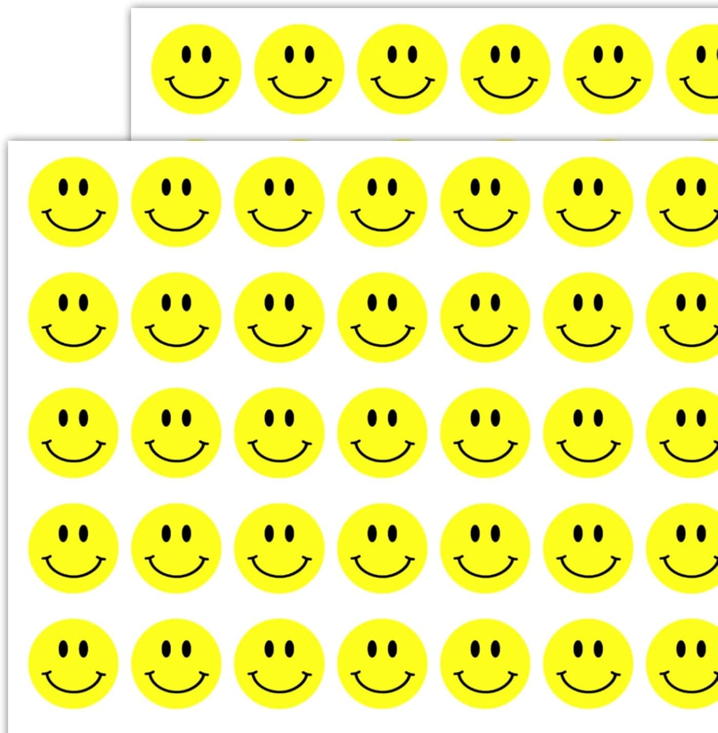 2000 Pack 05 Smiling Happy Smile Face Stickers Yellow