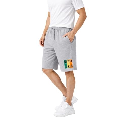 KART BLACK Plus Sizes Men's Cotton Knee Length Shorts Casual and Night Wear Mens Shorts (2XL, GreyGymLife)