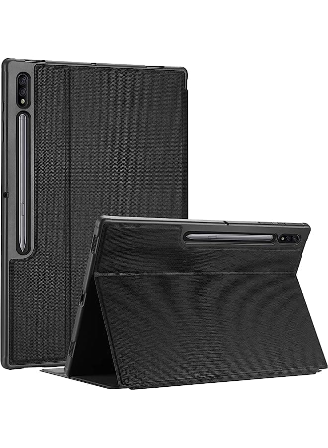 Galaxy Tab S8 Ultra Case 14.6 Inch 2022 With S Pen Holder Model X900 X906, Slim Stand Protective Cases Smart Folio Cover For 14.6 In Galaxy Tab S8 Ultra Tablet 2022 Sm-X900 Sm-X906 –Black