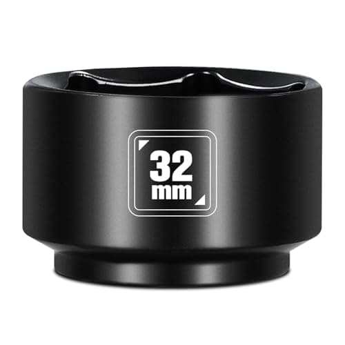 BLACKROBOT 32mm Low Profile Oil Filter Socket 38 Drive 6Point Oil Filter Cap Remover and Installer Tool Chrome Vanadium Steel