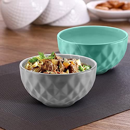 URBAN CHEF Ceramic Bowl | 500 ml | Kitchen Accessories Items for Home, Serving Bowl,Bowl Set for Gift, Microwave Safe Bowl Set, Ice Cream Bowl, Prism Ceramic Handcrafted (Set of 2 - Colour May Vary)