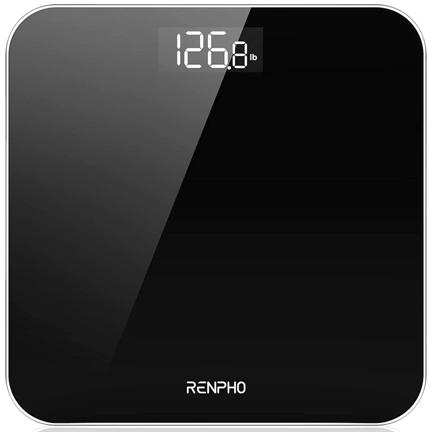 RENPHO Scale for Body Weight Digital Bathroom Scale with Backlit LED Display Highly Accurate Measures Weight up to 400 lb180kg Batteries Included BlackCore 1S