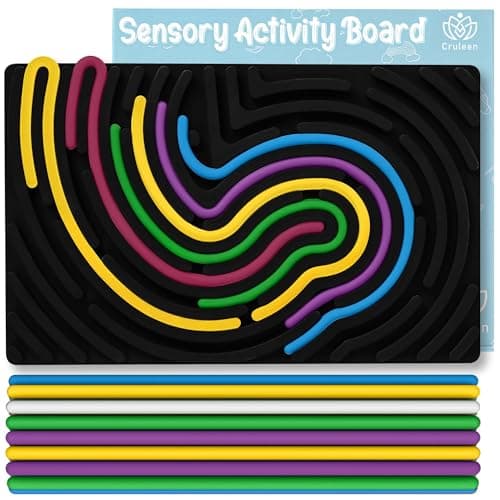 Cruleen Sensory Board for Kids Durable Silicone Sensory Activity Board Sensory Toys for Kids with Autism ADHD Anxiety StressToddlers Calming Travel Essentials Fidget Toy for Kids 3 Adults