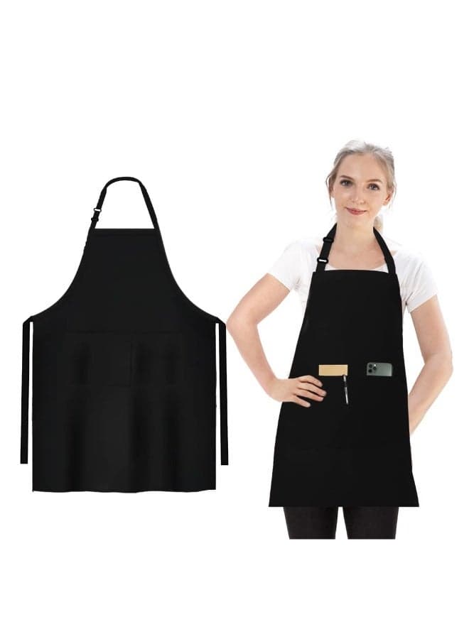 Chefs Apron for Men and Women Top notch Black Bib Aprons Water And Oil Resistant Chefs Apron Black Bib Aprons Kitchen Apron Premium Quality Bulk Bib Aprons Professional Chef Aprons for Cooking