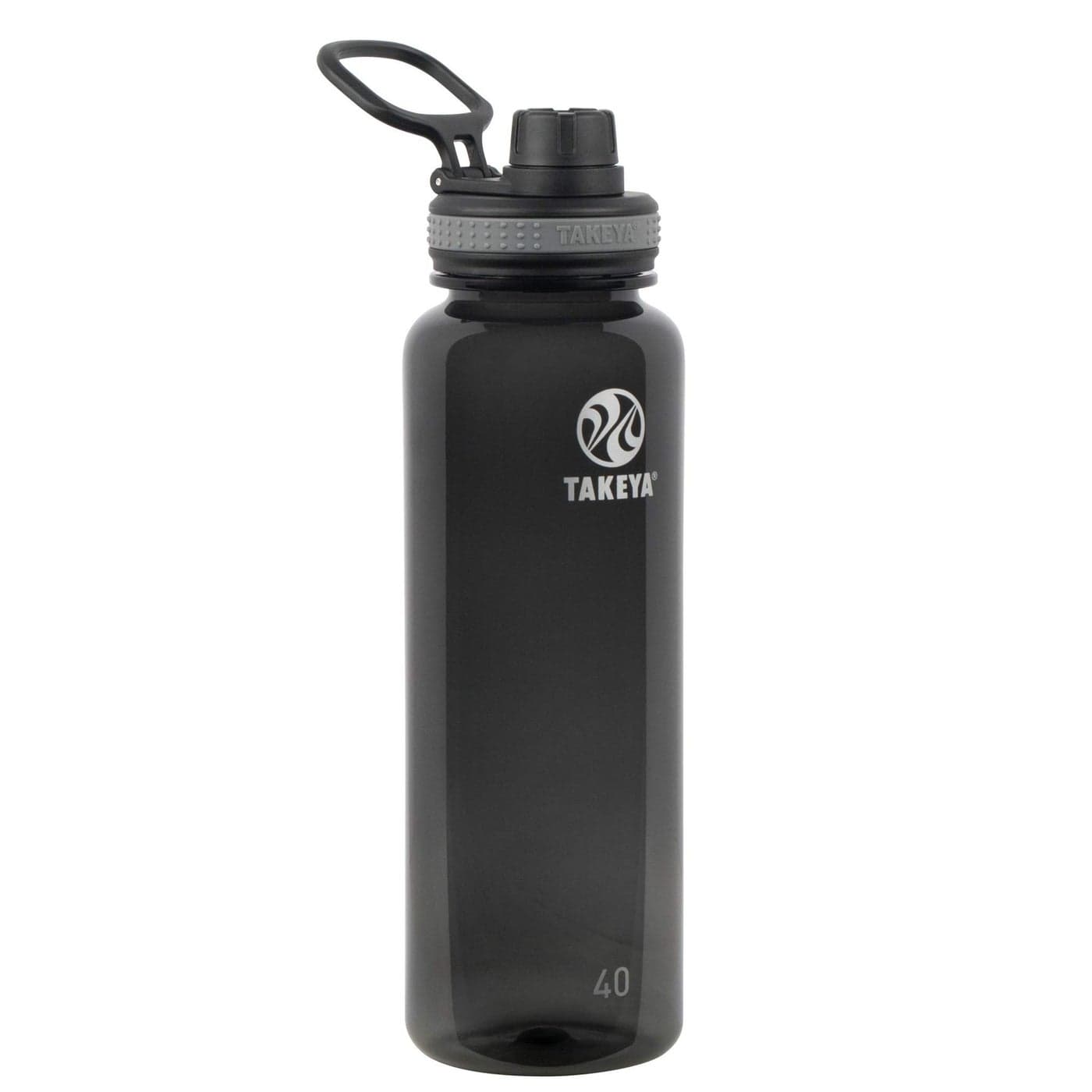Takeya Tritan Sport Water Bottle with Spout Lid BPAFree DishwasherSafe Water Bottle Reusable Bottle with Lid Handle Simple LeakProof Water Bottle 40 oz Black