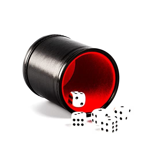 Magic Vosom Felt Lined Professional Dice Cup with 5 Dice Quiet for Yahtzee Game 1 PCS