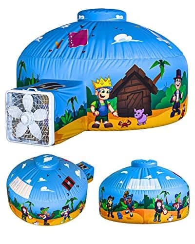 Skywin Air Tent for Kids 77 x 50 Builds in 30 Sec Toddler Tents Indoor for Imaginative Play Spacious Kids Forts Indoor Playhouse for Boys Girls Ages 314 Fan Not Incl Blox Fortress