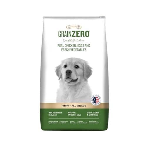 Grain Zero Puppy Dry Dog Food 1.2kg | Real Chicken, Egg & Vegetables | 48% Meat Inclusion, No Grain Formula, Gluten-Free | Promotes Healthy Skin & Coat | All Breeds