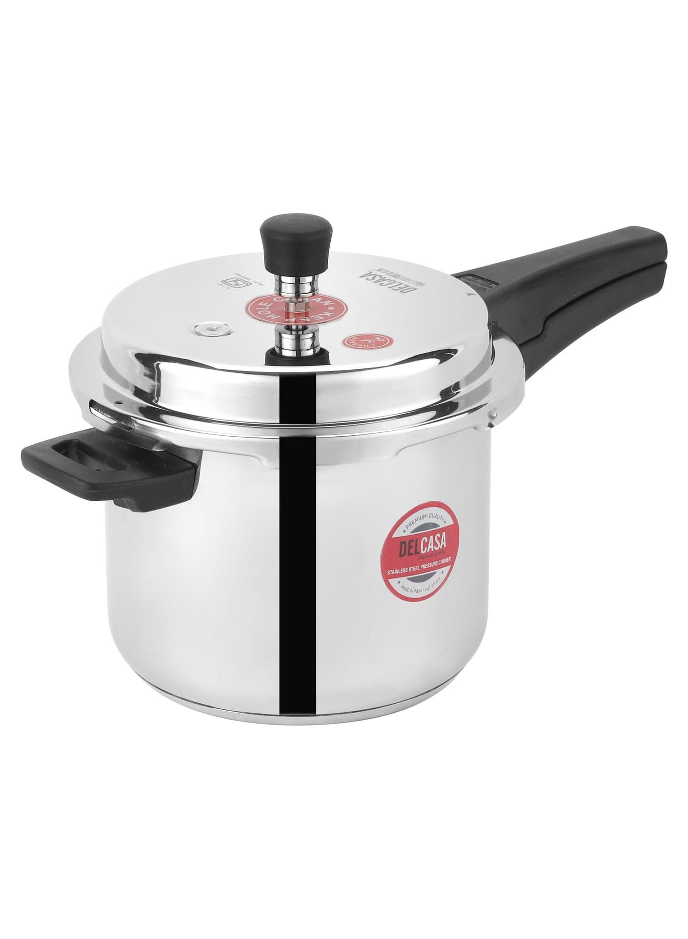 5Liters Elegant Design & High Quality Material Stainless Steel Pressure Cooker With Induction Compatible Silver