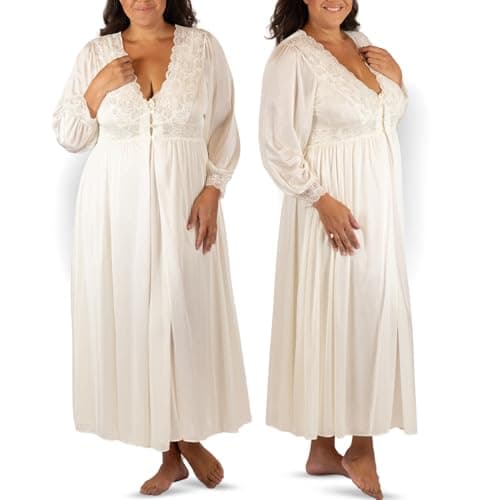 Shadowline Women's Silhouette 54" Sleeve Long Coat, Ivory, Small