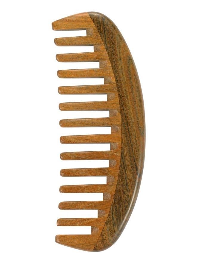 Wooden Wide Tooth Comb for Curly Hair Anti-Static Sandalwood Hair Comb for Adults and Kids