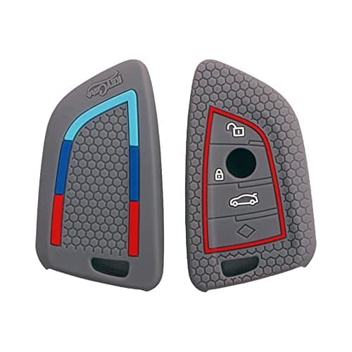 CARMATE Silicone Car Key Cover KC-52 Fit for ( BMW-, 3 Series, 5 Series, 7 Series, GT Series, M Series, X Series )-Grey