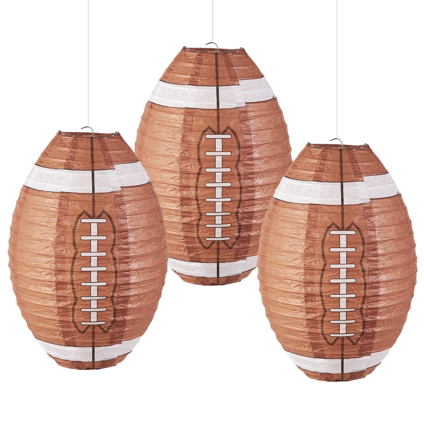Football Paper Lanterns Football Birthday Party DecorationsFootball Party favors for Outdoor Backyard Sports Game Prizes Football Game Day Easy Joy 3 PCS 12