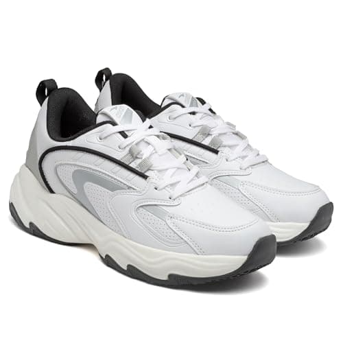 ASIAN Men DOMINATOR-01 Sports and Casual Wear Running Shoe with Laces, Lightweight and Comfortable Shoes, Ideal for Jogging, Gym, Sports, Daily Use, and Durable for All-Day Comfort, 7 UK, White