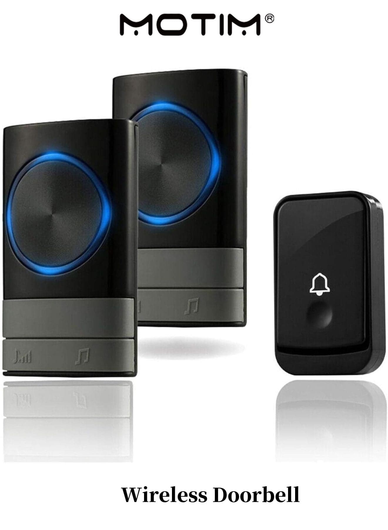 Wireless Doorbell Doorbell Outdoor Smart Button with 1 Receiver Call Bell for Home/office/Classroom