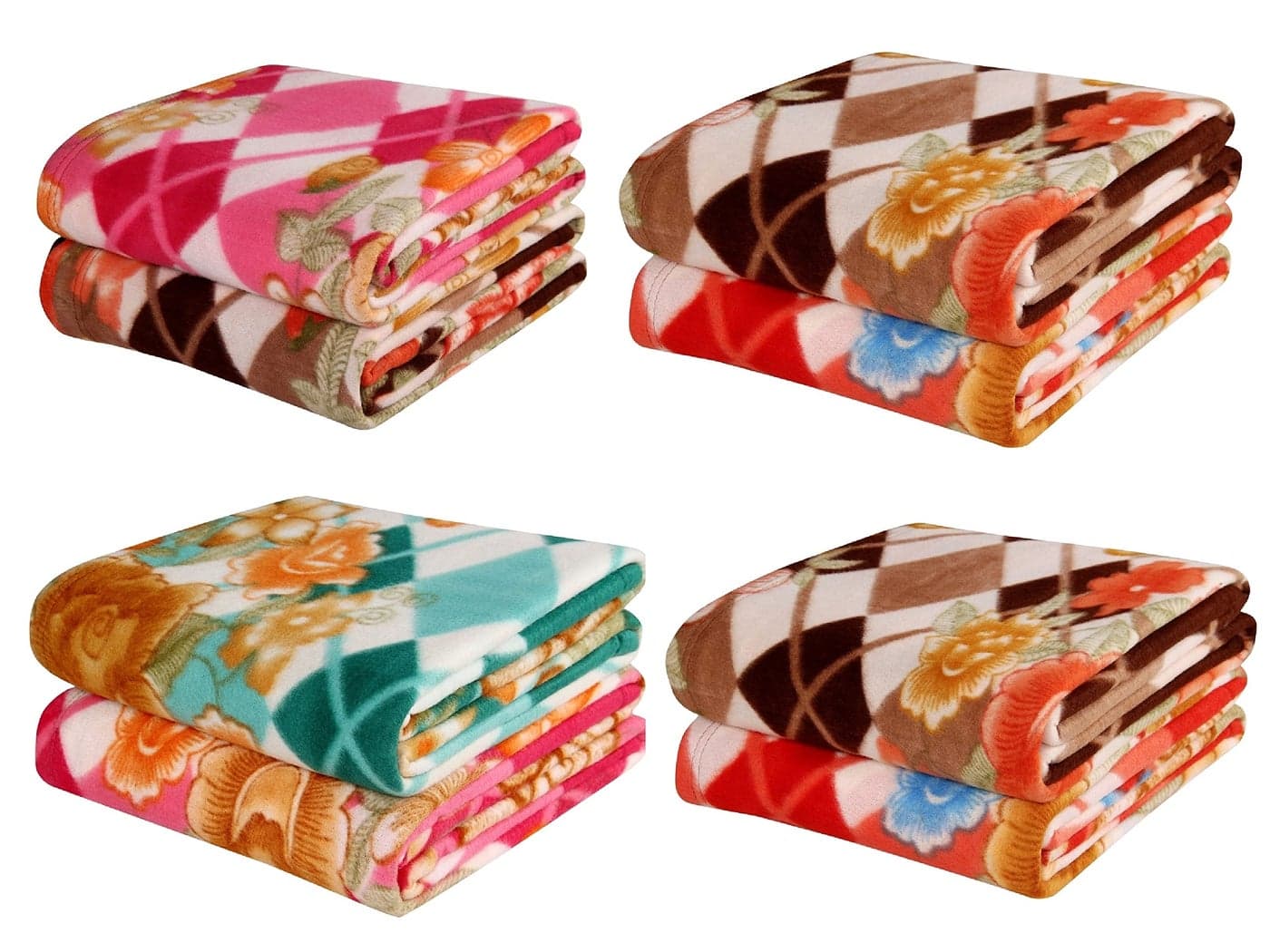 BSB Home All Season Miltipurpose Polar Fleece Blanket Combo| Assorted Multicolour Lightweight Blanket | Set of 8, 60X90 Inches,200 TC