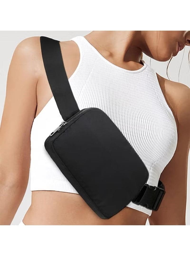 Packs for Women Men,Crossbody Belt Bag Bag with Adjustable Strap Belt Cute Bag for Running,Travel,Hiking(Black)