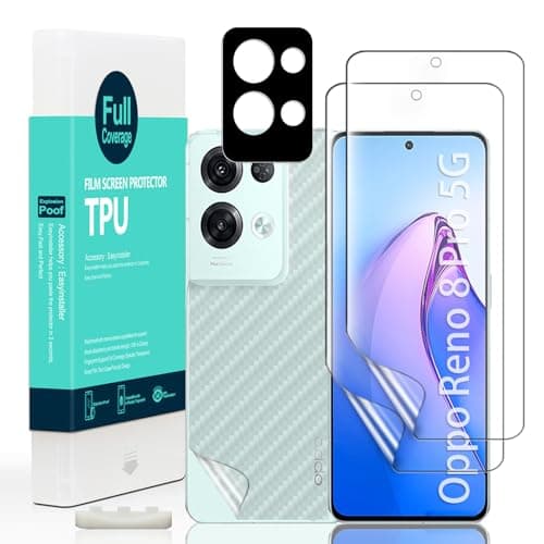 Ibywind 2 Pcs Screen Protector For Oppo Reno 8 Pro 5G 67Flexible TPU FilmWith 1Pc Camera Lens Protector1Pc Back FilmBubble FreeEasy to install