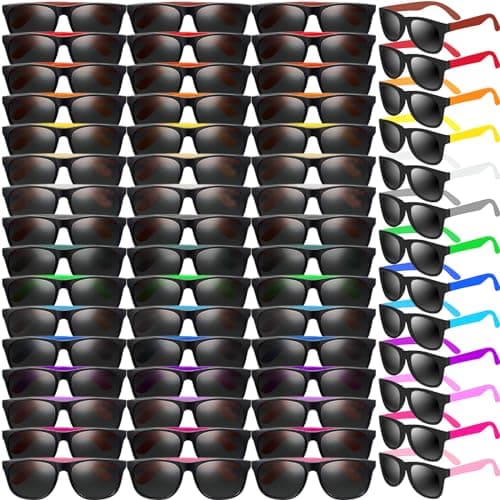 Oleitodh 96 Pack Neon Sunglasses Party Favors Bulk 16 Colors Neon Party Sunglasses 80s Style Colorful Novelty Cool Sun Glasses for Classroom Prize Goody Bag Filler Birthday Kid Teen Adult