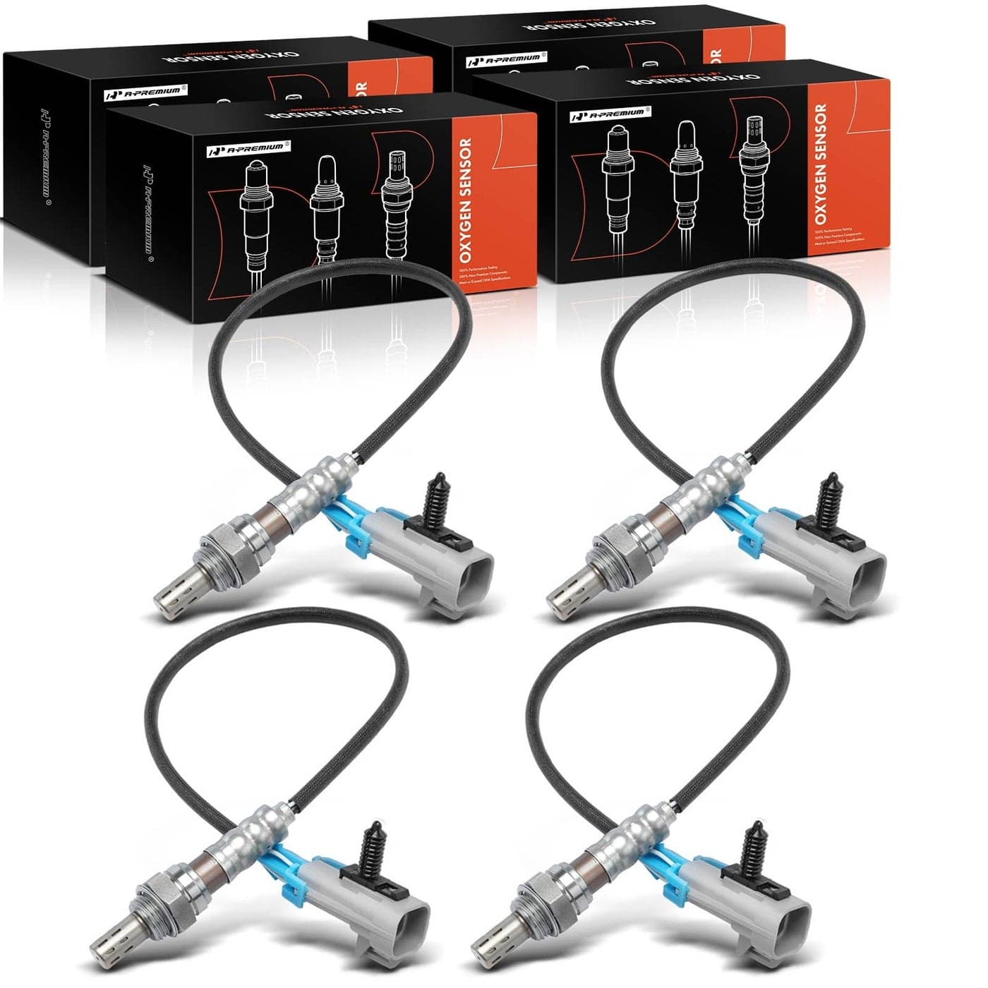 APremium 4Pcs O2 Oxygen Sensor Upstream and Downstream Compatible with Cadillac Chevy GMC Models Escalade Silverado 1500 0405 Suburban 1500 0304 Tahoe Sierra 1500 0305 Yukon 0304 53L