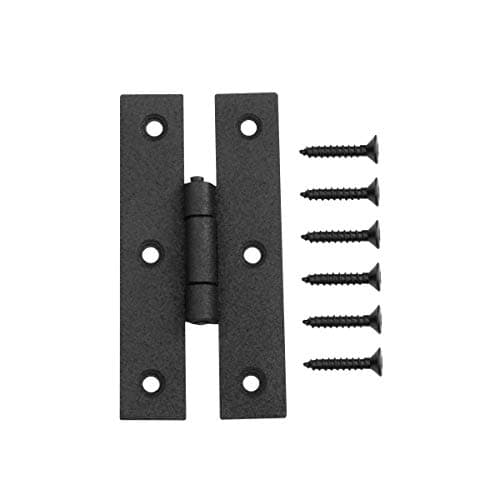 Renovators Supply Manufacturing Black H Cabinet Hinges 3 in. Wrought Iron Kitchen Cabinet Hinge with Hardware