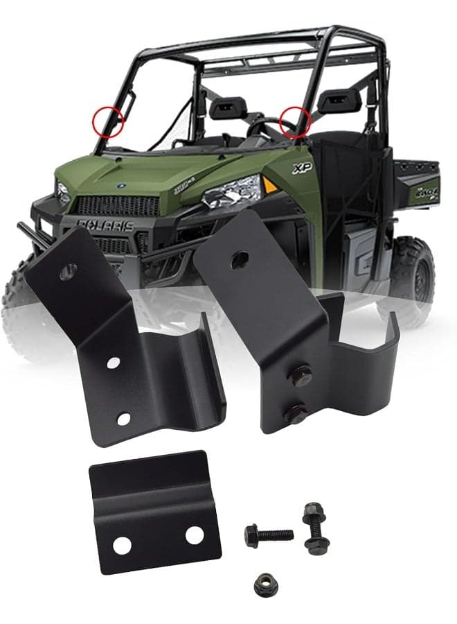 XJMOTO No Drilling Required Front Pro-fit Cage LED Light Mounting Brackets Fit Polaris Ranger XP 900 570 and Mid-Size