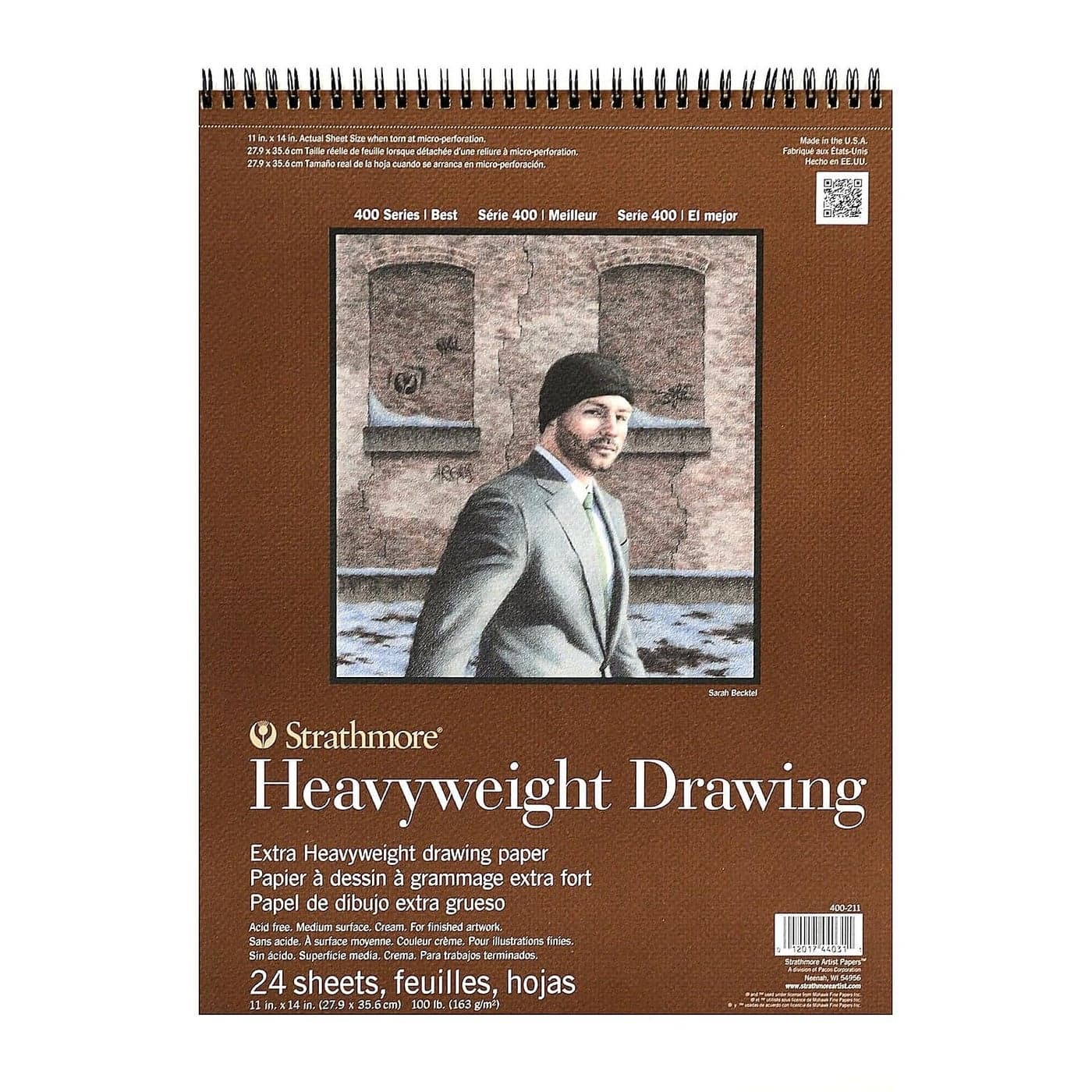Strathmore 400 Series Heavyweight Drawing Pad Medium Surface 11x14 Wire Bound 24 Sheets