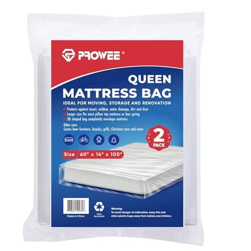 PROWEE 2 PK Queen Mattress Bags for Moving StorageMattress Bag for Disposal Mattress Storage Bag Queen Mattress Cover for Moving